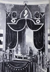 Currier & Ives Ilustração do século XIX. O corpo do presidente mártir, Abraham Lincoln